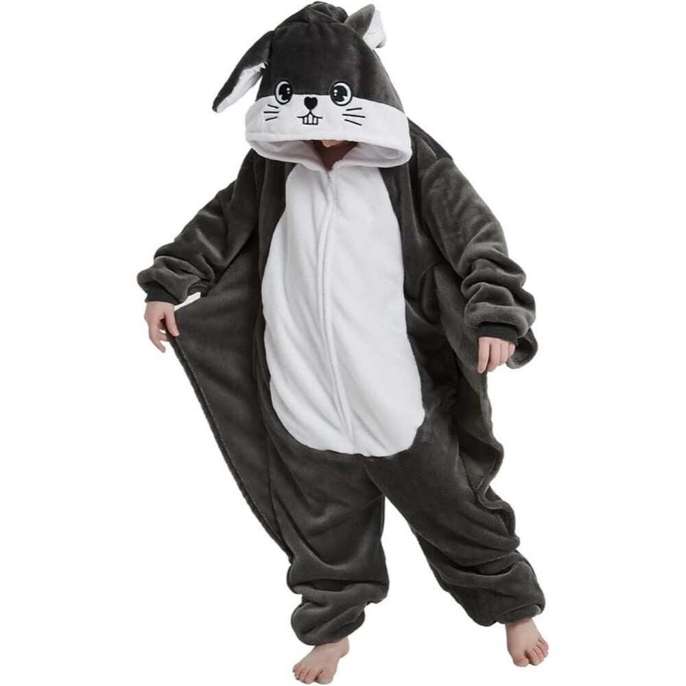 Unisex Flying Squirrel Kids Fleece Pajamas Cosplay Costumes One piece NEW